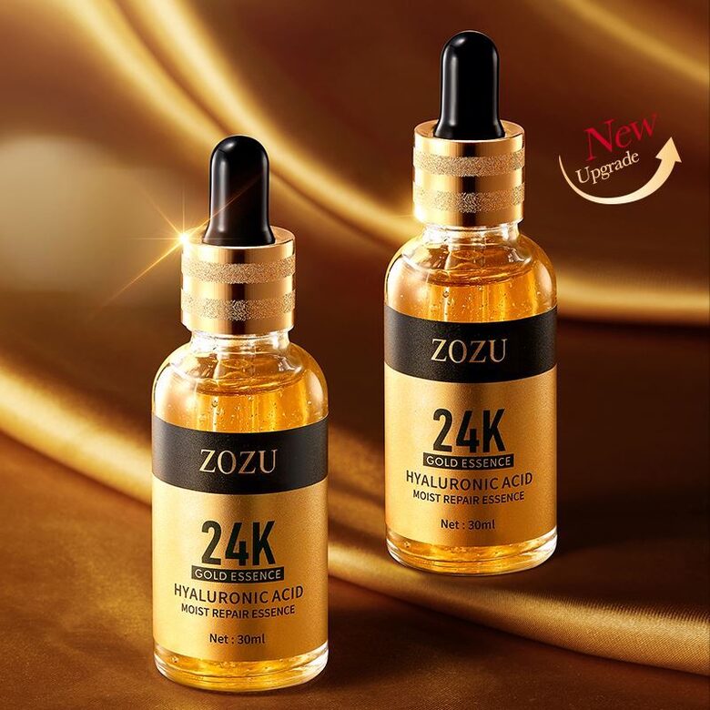 24K Gold sejas serums + HIALURONSKĀBES SEJAS SERUMS (30 ml) | Mitrinošs un atjaunojošs anti-age produkts ar zeltu un kolagēnu | Skaistumkopšana | Kosmētika sejai